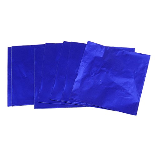 Bonarty 100pcs Candy DIY Paquete de Envoltorios de Papel de Aluminio Paquete de Accesorios de Banquete de Boda - Azul Oscuro