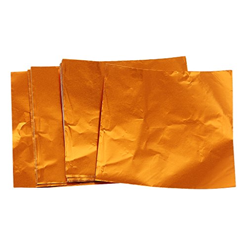 Bonarty 100pcs Candy DIY Paquete de Envoltorios de Papel de Aluminio Paquete de Accesorios de Banquete de Boda - Naranja