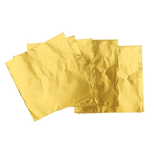 Bonarty 100pcs Candy DIY Paquete de Envoltorios de Papel de Aluminio Paquete de Accesorios de Banquete de Boda - Oro