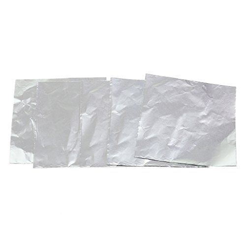 Bonarty 100pcs Candy DIY Paquete de Envoltorios de Papel de Aluminio Paquete de Accesorios de Banquete de Boda - Plata