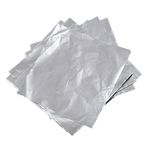 Bonarty 100pcs Candy DIY Paquete de Envoltorios de Papel de Aluminio Paquete de Accesorios de Banquete de Boda - Plata