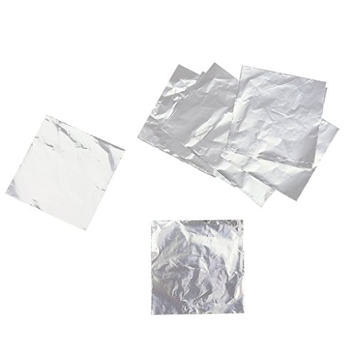Bonarty 100pcs Candy DIY Paquete de Envoltorios de Papel de Aluminio Paquete de Accesorios de Banquete de Boda - Plata