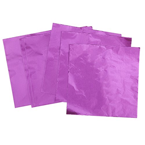 Bonarty 100pcs Candy DIY Paquete de Envoltorios de Papel de Aluminio Paquete de Accesorios de Banquete de Boda - Púrpura
