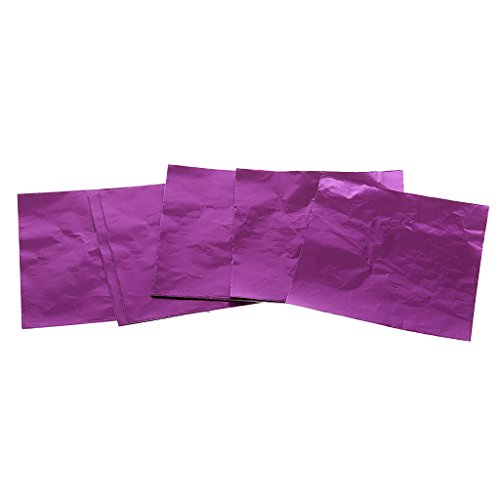 Bonarty 100pcs Candy DIY Paquete de Envoltorios de Papel de Aluminio Paquete de Accesorios de Banquete de Boda - Púrpura