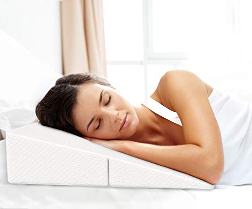 Bonmedico Cuña Antireflujo Adulto - Almohada de Cuña Ortopedica de Espuma Viscoelástica - Soporte para Espalda y Cuello - para Dormir en la Cama o Sofa﻿﻿