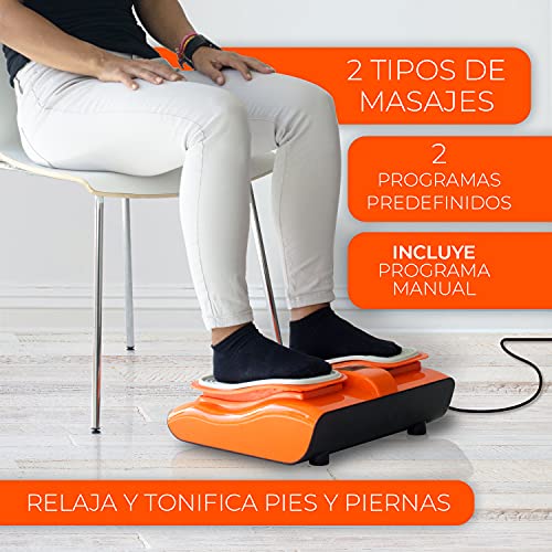 BONPLUS | Vibralegs Masajeador eléctrico para pies | Con vibración | Masaje Shiatsu | Mejora la circulación | Sensación de bienestar | Mando a Distancia | Dos años de Garantía
