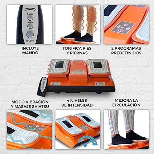 BONPLUS | Vibralegs Masajeador eléctrico para pies | Con vibración | Masaje Shiatsu | Mejora la circulación | Sensación de bienestar | Mando a Distancia | Dos años de Garantía