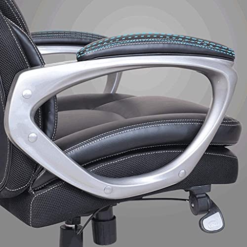 Boss Bureaustoel Grote en Hoge bureaustoel Bureaustoel Ergonomische computerstoel Hoge rugleuning PU-directiestoel Met lendensteun Hoofdsteun Draaistoel voor Dames Heren Volwassenen (kleur: zwart) S