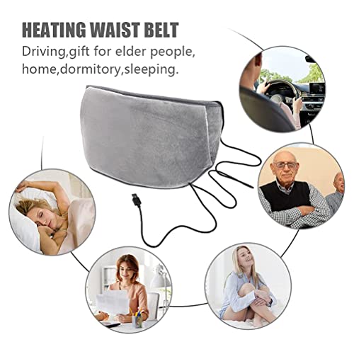 Bozaap Cinturón calefactable, USB Almohadilla térmica para la Cintura Almohadilla térmica para la Parte Inferior de la Espalda Almohadilla térmica Lumbar Ajustable para calambres menstruales Lumbar