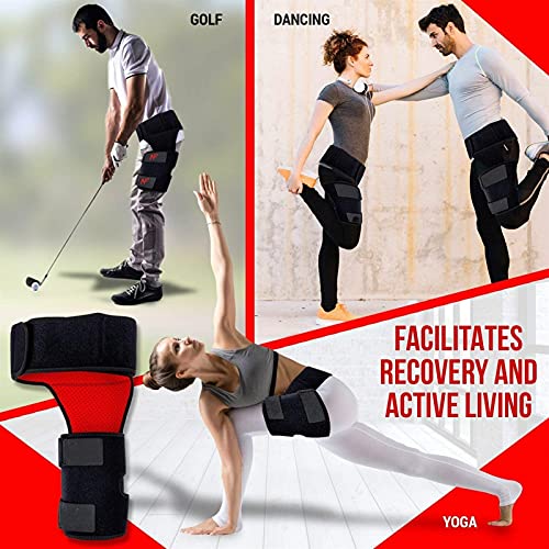 Brace de cadera para mujeres y hombres, Groin Compression Wrap Hip Support Support Sciatica Alivio del dolor de la ciática- Historias de la huelga, el muslo del tendón de la corva, la cadera y más.