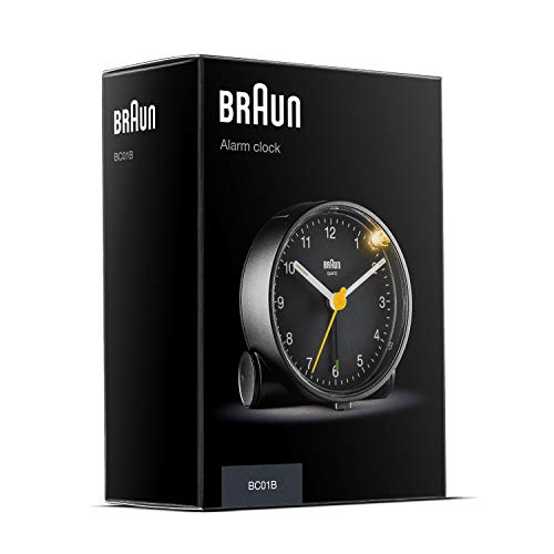Braun Bc-01-B - Reloj despertador clásico analógico, color negro
