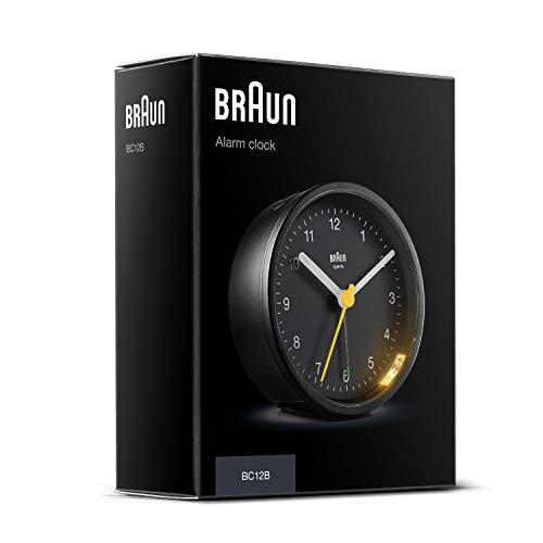 Braun BC-12-B Reloj Despertador Clásico Analógico, Color Negro