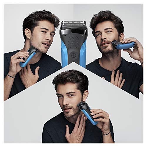 Braun Series 3 Afeitadora Eléctrica Hombre ProSkin, Máquina de Afeitar Barba con Recortadora Extraíble para Uso en Seco y en Mojado, Inalámbrica, Recargable, 3040 S, Azul