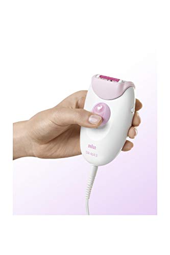 Braun Silk-épil 3 3-170 Depiladora Eléctrica Mujer para Una Depilación Duradera, Sistema de 20 Pinzas, Luz Smartlight, Rodillos de Masaje, Blanca/Morada