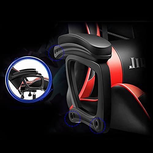 BRAVO HOME - Silla para videojuegos de escritorio con reposapiés – Silla de oficina para gamer – Silla ergonómica con reposacabezas – Cojín lumbar – Respaldo alto (negro + azul)