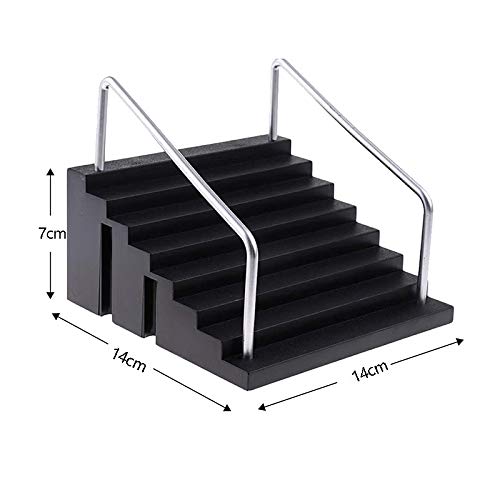 Breezeu Juego de Accesorios para Escena de Lugar de Patineta para Dedos Juego de Patinetas y Escaleras para Dedos Escaleras con Dos Pasamanos para Patinetas
