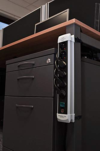 Brennenstuhl Premium-Line regleta de enchufes con 6 tomas de corriente (cable de 5 m, con interruptor, Hecho en Alemania) negro/gris
