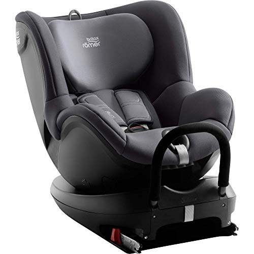 BRITAX RÖMER Silla Coche DUALFIX2 R Gira 360° y con Anclaje ISOFIX Niño de 0 a 18 kg Grupo 0+/1 desde el Nacimiento hasta los 4 Años, Storm Grey