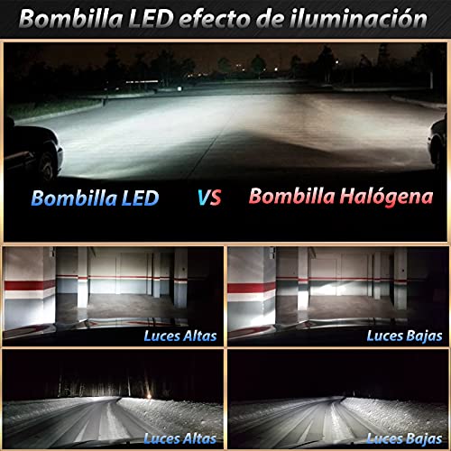 Briteye Bombillas H4 LED Coche 6500K Luz Blanca Altas/Bajas DC 12V/24V Faros Lampara Para Moto (2pcs)
