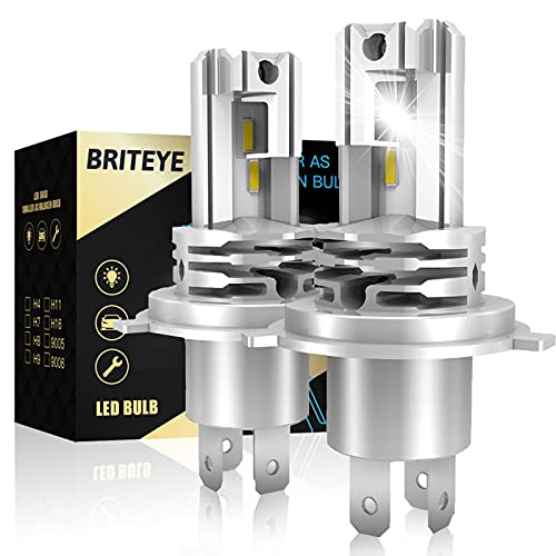 Briteye Bombillas H4 LED Coche 6500K Luz Blanca Altas/Bajas DC 12V/24V Faros Lampara Para Moto (2pcs)