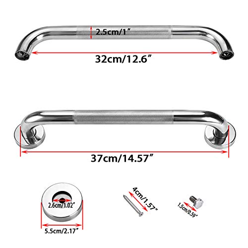 BSTKEY 2 piezas de 40 cm de acero inoxidable mango de agarre antideslizante – Discapacitados niños mayores movilidad y ayuda de vida diaria asistencia de seguridad soporte soporte toallero