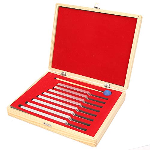 BTER Juego de diapasones, 8 Piezas 256~512Hz Aleación de Aluminio Relajación Profunda Física Diapasones Juego de Caja de Madera, Diseño ergonómico Diapasones Plateados para masajes curativos