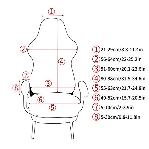 Bverionant Funda para Silla de Ordenador Elástica Impermeable, Protector Universal para Silla de Oficina Giratoria, Protector para Silla para Gamers Deportes Electrónicos #7