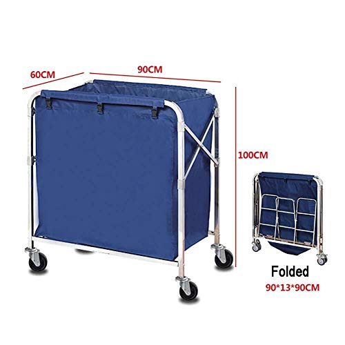 BXU-BG Hospital de tranvía, Material médico Rack, Médico carro de la herramienta plegable lino Auto en vestíbulo, hotel móvil Carro contenedor de la compra con la rueda universal, Blue Room Higiene li