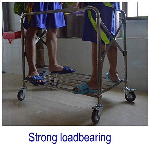 BXU-BG Hospital de tranvía, Material médico Rack, Médico Carro de la Herramienta Plegable Vestíbulo Lino Carro con Freno de Rueda Universal, Hotel de lavandería Clasificador de balanceo de la Compra,