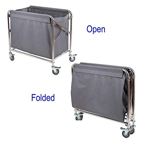 BXU-BG Hospital de tranvía, Material médico Rack, Médico Carro de la Herramienta Plegable Vestíbulo Lino Carro con Freno de Rueda Universal, Hotel de lavandería Clasificador de balanceo de la Compra,