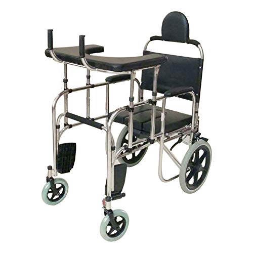 BZZBZZ Andador Plegable en Silla de Ruedas Multifuncional con Orinal para Entrenamiento de rehabilitación de Pacientes con accidente cerebrovascular y Enfermedad de Parkinson Ancianos Demencia