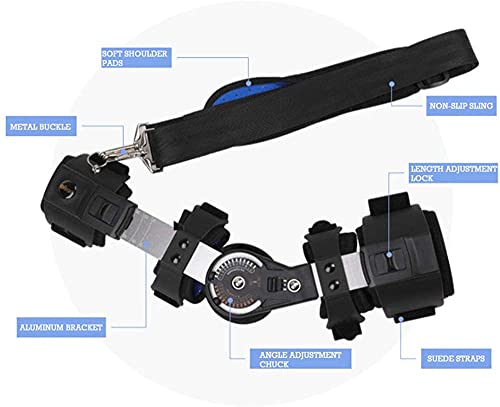 Cabestrillo Brazo Cabestrillo Hombro Cabestrillo de Brazo Codo ROM Brace con Cabestrillo Soporte de Codo Ajustable Férula estabilizadora para tensiones de ligamentos después de la recuperación GXFJ