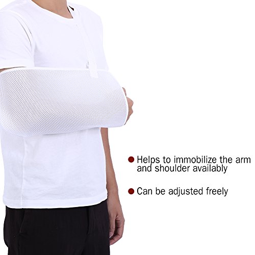 Cabestrillo para brazo dislocado, cabestrillo para brazo, vendaje para hombro, cabestrillo acolchado con diseño de hebilla, inmovilizador de hombro, muñeca, codo, brazo, cabestrillo(blanco)