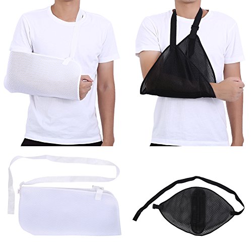 Cabestrillo para brazo dislocado, cabestrillo para brazo, vendaje para hombro, cabestrillo acolchado con diseño de hebilla, inmovilizador de hombro, muñeca, codo, brazo, cabestrillo(blanco)