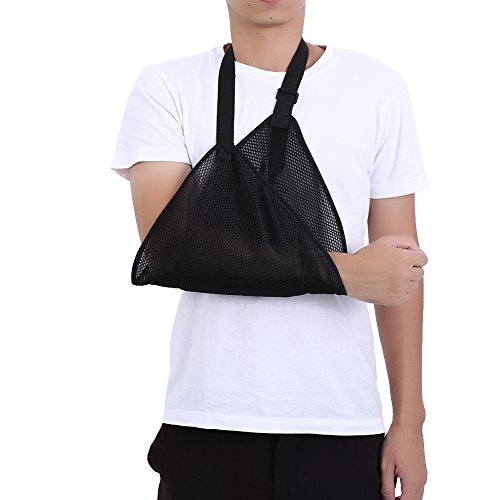Cabestrillo para brazo dislocado, cabestrillo para brazo, vendaje para hombro, cabestrillo acolchado con diseño de hebilla, inmovilizador de hombro, muñeca, codo, brazo, cabestrillo(blanco)