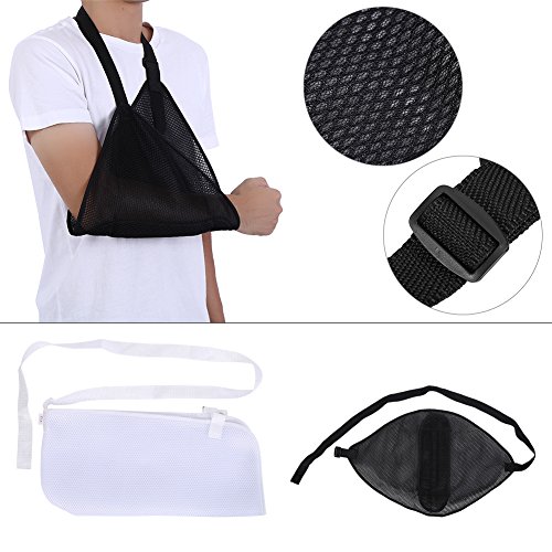 Cabestrillo para brazo dislocado, cabestrillo para brazo, vendaje para hombro, cabestrillo acolchado con diseño de hebilla, inmovilizador de hombro, muñeca, codo, brazo, cabestrillo(blanco)