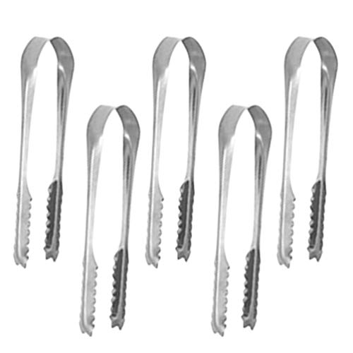 Cabilock 10Pcs Pinzas de Hielo de Acero Inoxidable con Dientes para Cubitos de Azúcar de Hielo Té Fiesta Barra de Café Comida Que Sirve Aperitivos-13Cm