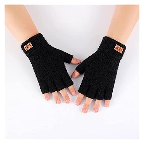 CAETNY Luvas de Inverno Luvas de Inverno Novas Masculinas com metade Dos Dedos sem Dedos Clamshell Tricotado Calor e luvas espessas e fofas de condução ao ar Livre para esportes (Cor: A336-3)