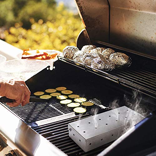 Caja de Ahumador, Parrilla de Barbacoa de acero Inoxidable caja de Ahumador para Fumadores, Parrillas de Carbón y gas
