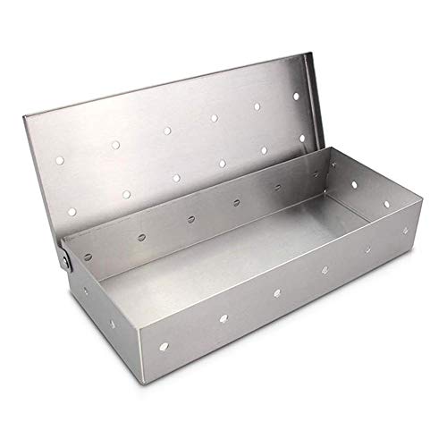 Caja de Ahumador, Parrilla de Barbacoa de acero Inoxidable caja de Ahumador para Fumadores, Parrillas de Carbón y gas