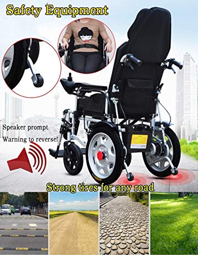 Cajolg Zvvvst Plegable Ligera Silla De Ruedas EléCtrica,Doble Motor 360 ° Palanca Mando Batería Litio Ancianos y Discapacitados con Sillas Electricas, Anciano Compacto Inteligente Carro Electrica,B