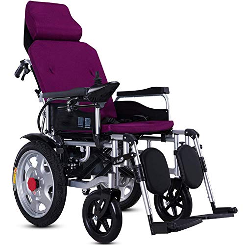 Cajolg Zvvvst Plegable Ligera Silla De Ruedas EléCtrica,Doble Motor 360 ° Palanca Mando Batería Litio Ancianos y Discapacitados con Sillas Electricas, Anciano Compacto Inteligente Carro Electrica,B