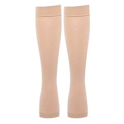 Calcetines de compresión hasta la rodilla, calcetines cerrados de vena varicosa de la pantorrilla Medias de la vena de la pantorrilla Apoyo de la pantorrilla Adelgazamiento de la tensión (M)