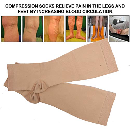 Calcetines de compresión hasta la rodilla, calcetines cerrados de vena varicosa de la pantorrilla Medias de la vena de la pantorrilla Apoyo de la pantorrilla Adelgazamiento de la tensión (M)