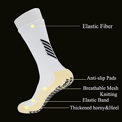 Calcetines Invierno 2 Unids Hombres Calcetines De Fútbol Profesional Anti Deslizamiento Calcetines De Fútbol Montando Ciclismo Deporte Calcetines Nylon Transpirable Mediodía-Champagne,39-44