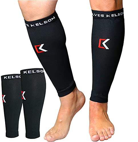 Calves Kelson - Vendas de compresión para el dolor de espinillas, para correr, deportes para hombres y mujeres, para espinillas y pantorrillas, para calambres musculares agrietados