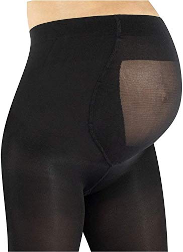 CALZITALY Medias Invernales Premama | Panty Para Futura Mama | 100 DEN | Negro, Amarillo, Naranja, Verde, Rosa | S, M, L, XL | Calcetería Italiana | (M, Negro)