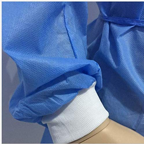 Camas desechables con puños de punto TNT 40 g 10 unidades Dispositivo médico de clase I hidrorrepelente, con puños y cordón al cuello