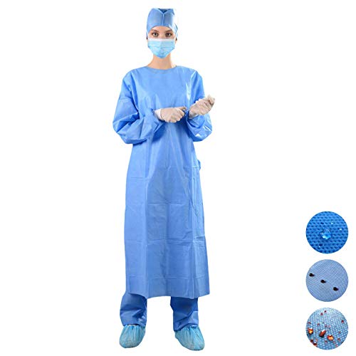 Camas desechables con puños de punto TNT 40 g 10 unidades Dispositivo médico de clase I hidrorrepelente, con puños y cordón al cuello