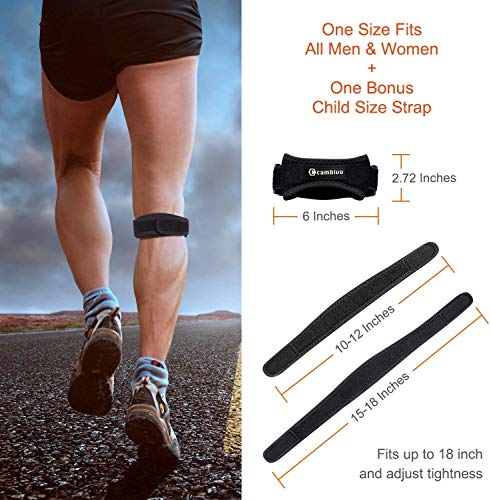 CAMBIVO 2 x Cinta Rotuliana, Rodillera Adjustable, Rodilla Protector con Correa, Banda de Soporte para Rótula Correr, Running, Voleibol, Béisbol